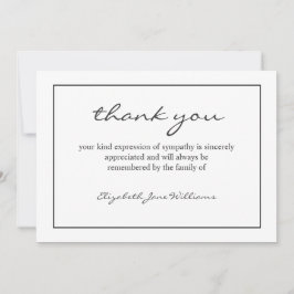 Carte de remerciements simple de garde noire Funer