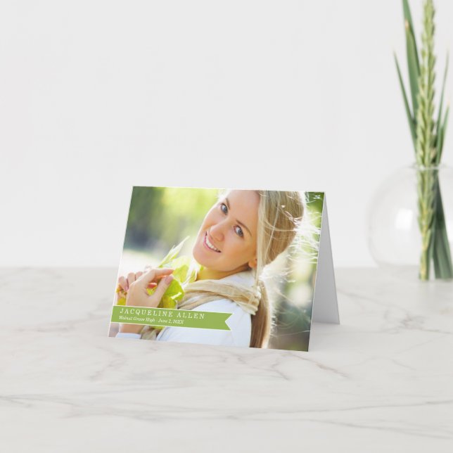 Carte de remerciements simple de graduation au rub (Devant)