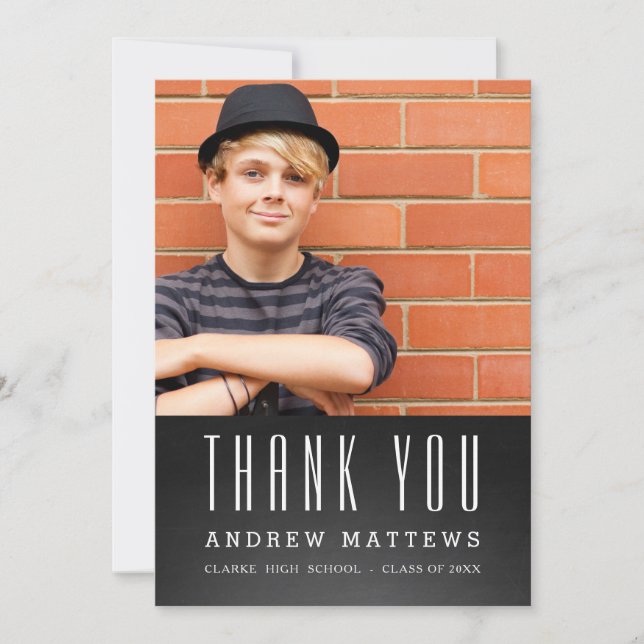 Carte de remerciements simple de graduation photo  (Devant)