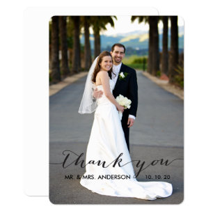 Carte de remerciements simple de mariage