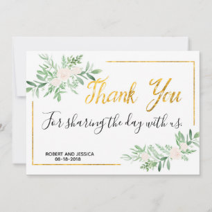 Carte de remerciements simple de mariage de