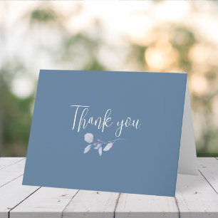 Carte De Remerciements Simple Élégant Botanique Floral Vert Feuillage Ble