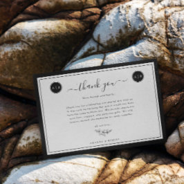 Carte De Remerciements Simple Élégant en Noir et Blanc