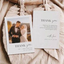 Simple Élégant et Élégant Photo Mariage Remercieme