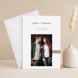 Carte De Remerciements Simple Élégant Moderne Photo Mariage