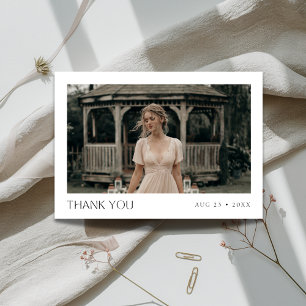 Carte De Remerciements Simple Élégante Typographie Fête de Mariage Photo