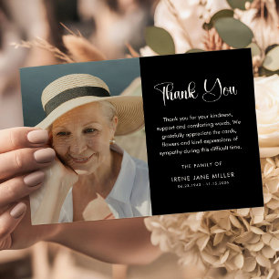 Carte De Remerciements Simple Faire Photo & Message Mémorial