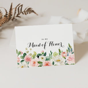 Carte De Remerciements Simple Floral Green Foliage