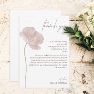 Carte De Remerciements Simple Mariage Bohème Fleur des Champs