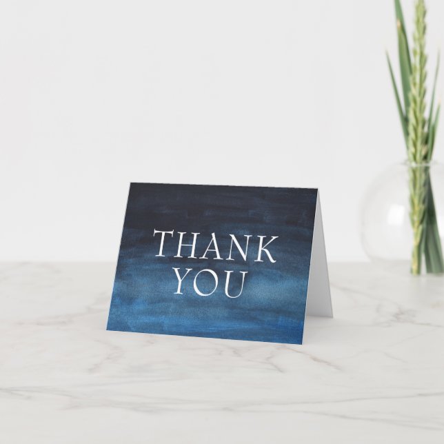 Carte De Remerciements Simple Marine Blue Modern Business (Devant)