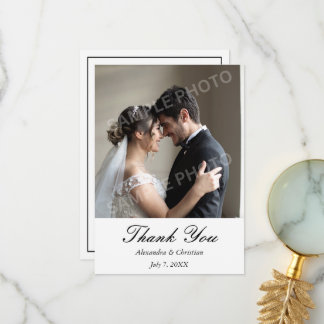 Carte De Remerciements Simple Message de remerciement de mariage élégant
