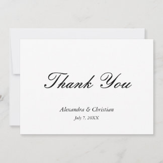 Carte De Remerciements Simple Message de remerciement de mariage élégant