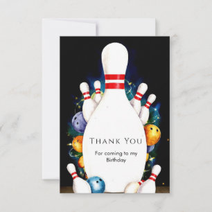 Carte De Remerciements Simple mignon Bowling pour enfants Anniversaire