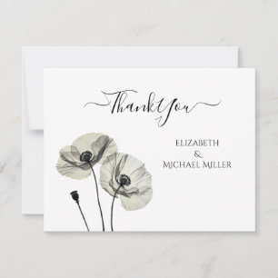Carte De Remerciements Simple minimalisme élégant Papillons noirs et blan