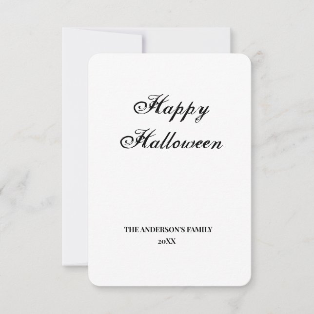Carte De Remerciements simple minimum ajouter votre texte halloween (Devant)