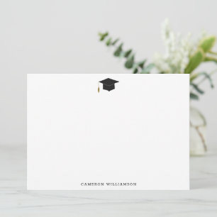 Carte De Remerciements Simple Moderne Personnalisé Nom Diplômé