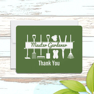Carte De Remerciements Simple Moderne Vert de Forêt Jardinier Maître
