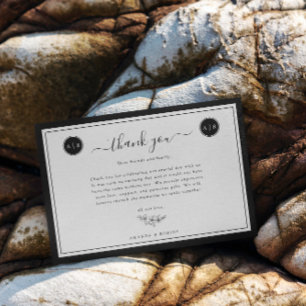 Carte De Remerciements Simple noir et blanc élégant