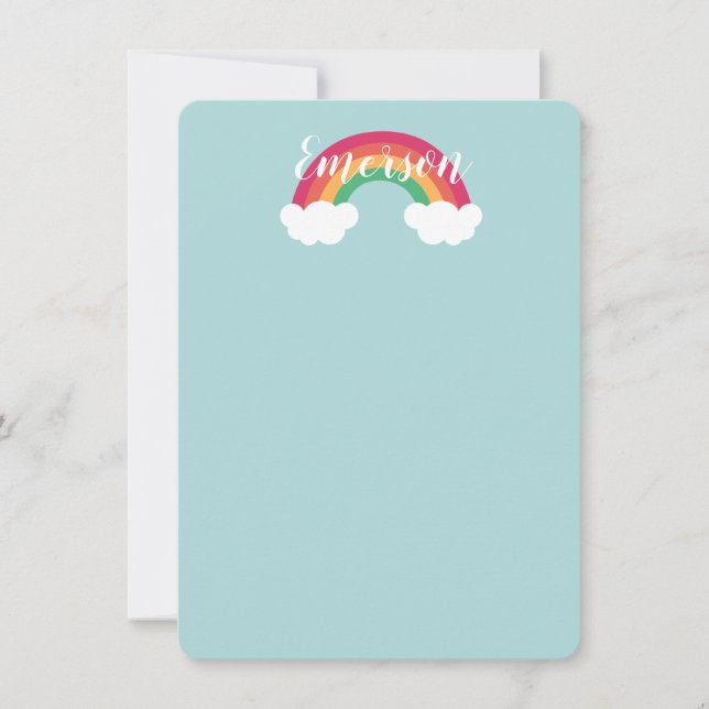 Carte De Remerciements Simple Nuage Arc-en-ciel Enfants (Devant)