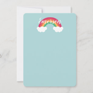 Carte De Remerciements Simple Nuage Arc-en-ciel Enfants