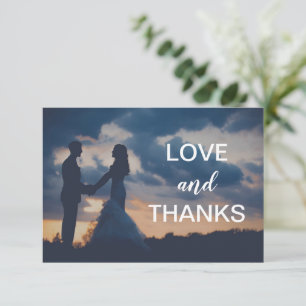 Carte De Remerciements Simple Photo Elegant Bold Mariage moderne