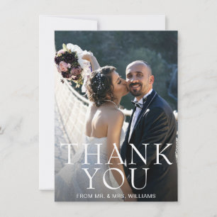 Carte De Remerciements Simple Photo Mariage Moderne