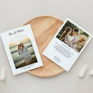 Carte De Remerciements Simple Photo Minimaliste 