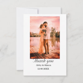 Carte De Remerciements Simple photo minimaliste élégant mariage moderne