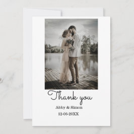 Carte De Remerciements Simple photo minimaliste élégant mariage moderne