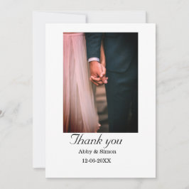 Carte De Remerciements Simple photo minimaliste élégant mariage moderne