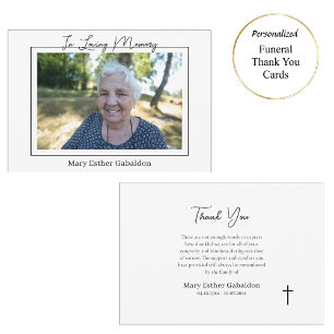 Carte De Remerciements Simple Photo Roman Catholic Memorial
