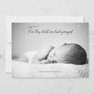 Carte De Remerciements Simple Pour Cet Enfant Nous Avons Prié Baby Showe