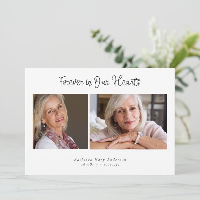 Carte De Remerciements Simple pour toujours dans nos coeurs Photos Sympat (Debout devant)