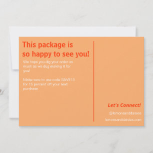 Carte De Remerciements Simple Quirty Peach Red White Small Business Order