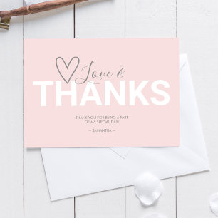 Carte De Remerciements Simple remerciement de thème de la Saint-Valentin