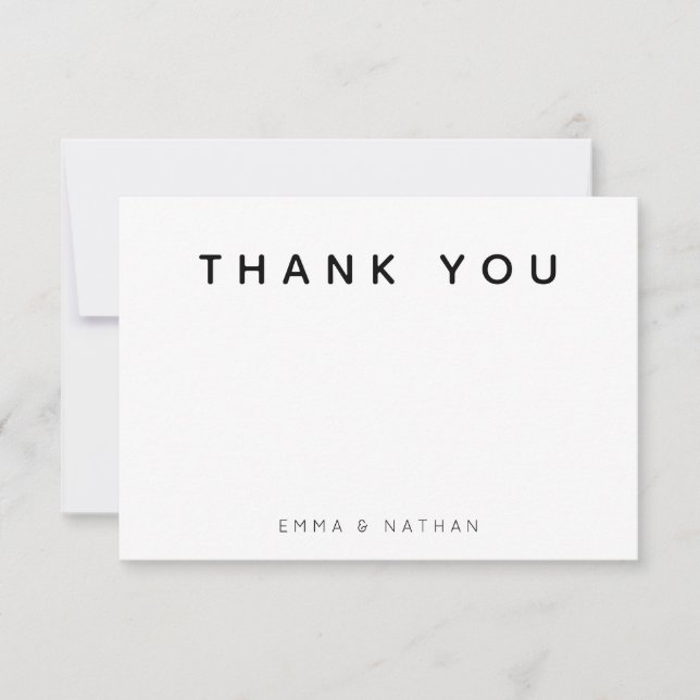 Carte De Remerciements Simple Script  Mariage (Devant)