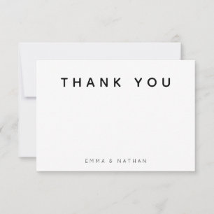Carte De Remerciements Simple Script Mariage
