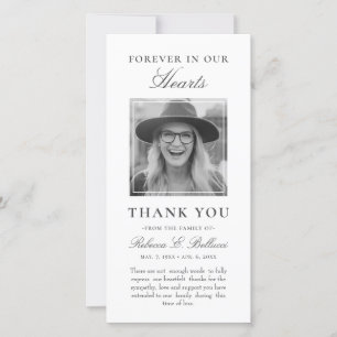 Carte De Remerciements Simple souvenir de deuil Sympathy Funeral Photo
