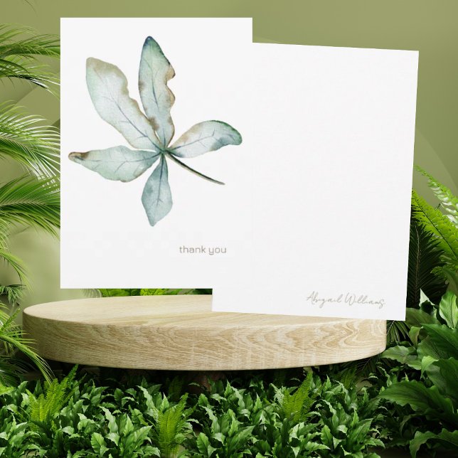 Carte De Remerciements Simple tropical personnalisé verdure (Créateur téléchargé)