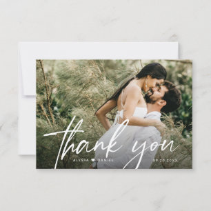 Carte De Remerciements Simple Vierge arrière Mariage Photo moderne