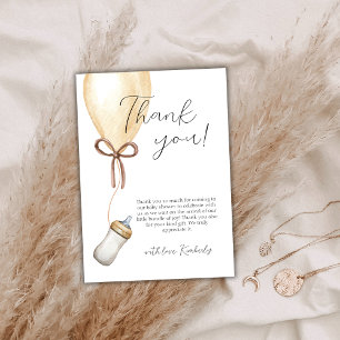 Carte De Remerciements Sip & Voir Boho Balloon Baby shower bouteille