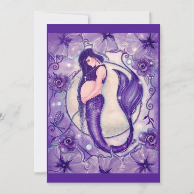 Carte De Remerciements Sirène de grossesse pourpre par Renee (Devant)