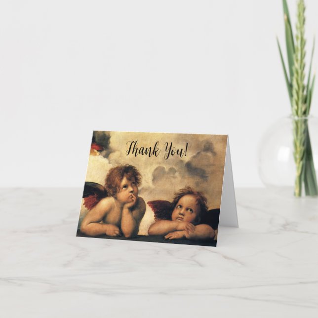 Carte De Remerciements Sistine Madonna Angels par Raphael Mariage (Devant)