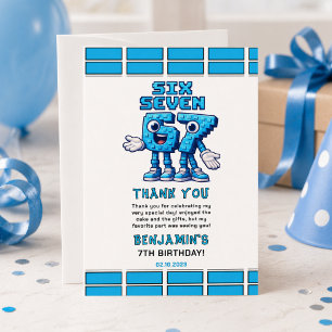 Carte De Remerciements Six Seven Meme 7e Anniversaire Drôle Tendance
