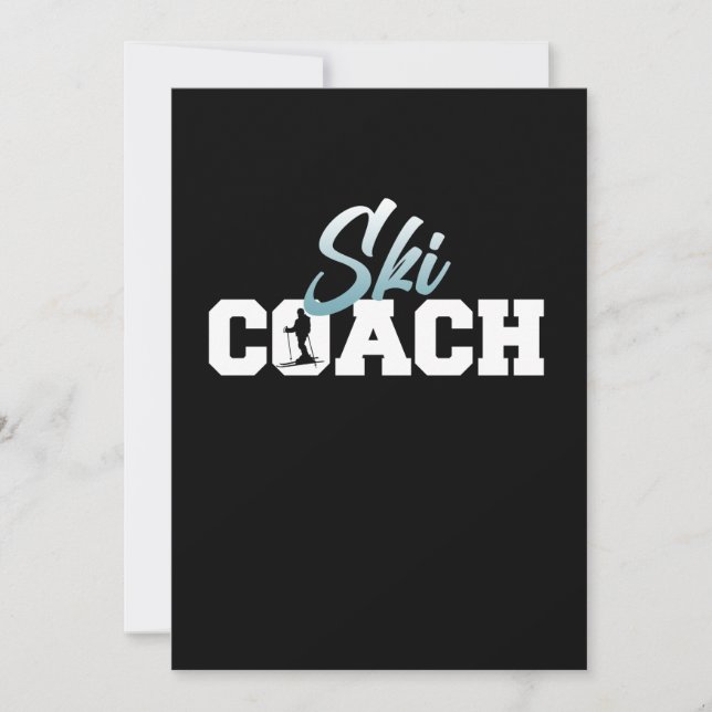 Carte De Remerciements Ski Coach Ski Ski Snowboard Sports d'hiver (Devant)
