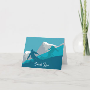 Carte De Remerciements Skieurs alpins ski acrobatique