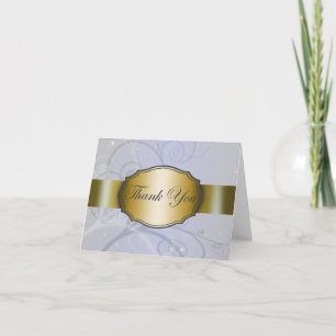 Carte De Remerciements Sky Blue Harvest et Gold Floral