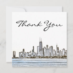 Carte de remerciements Skyline de Chicago