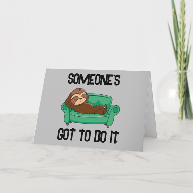 Carte De Remerciements Sloth Funny Fête des pères Voiture Salutation humo (Devant)