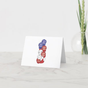 Carte De Remerciements Sloth Pour Le 4 Juillet Drapeau Américain Flag Slo